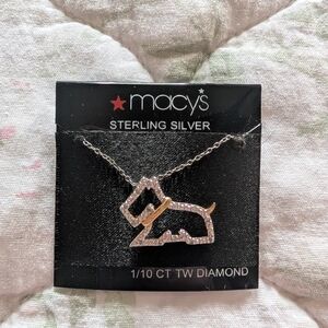 Macy's Sterling Silver Diamond Scottie Dog Necklace - Silver
